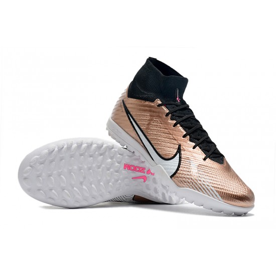 Where Can I Buy Nike Air Zoom Mercurial Superfly IX Elite TF High-top Brown Black Women And Men Soccer Cleats On Sale