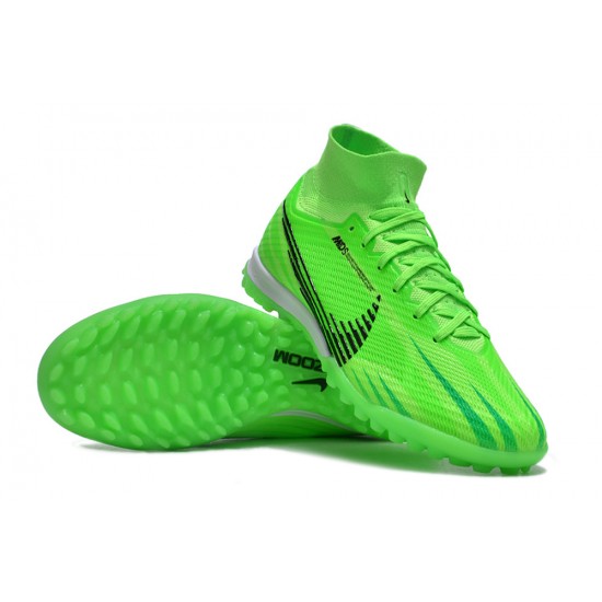 Discover Nike Air Zoom Mercurial Superfly IX Elite TF High-top Green Black Women And Men Soccer Cleats For Sale