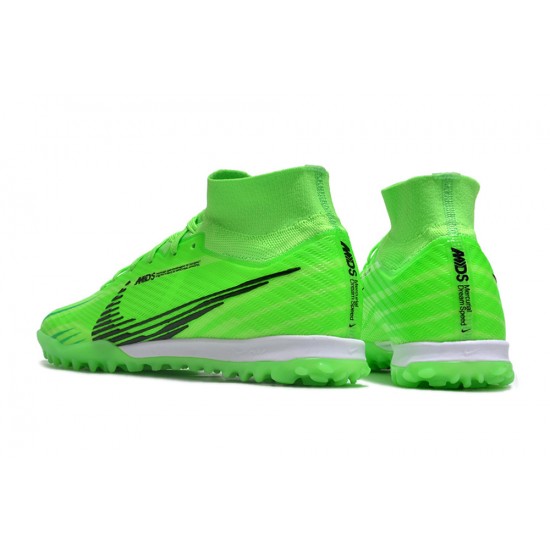 Discover Nike Air Zoom Mercurial Superfly IX Elite TF High-top Green Black Women And Men Soccer Cleats For Sale