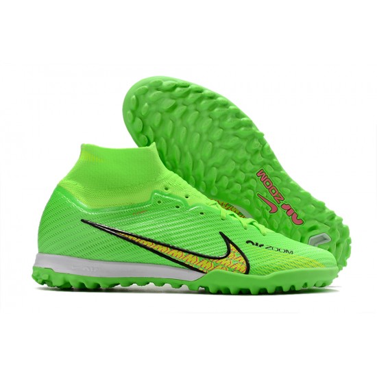 Click To Order Nike Air Zoom Mercurial Superfly IX Elite TF High-top Green Women And Men Soccer Cleats Shop