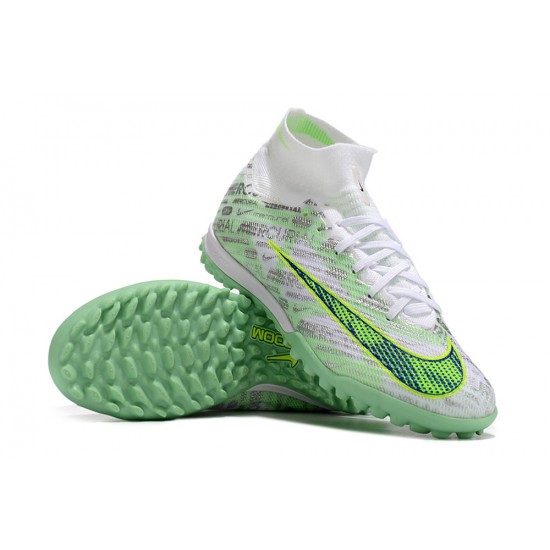 Top Quality Nike Air Zoom Mercurial Superfly IX Elite TF High-top Grey Green Women And Men Soccer Cleats Online Shop