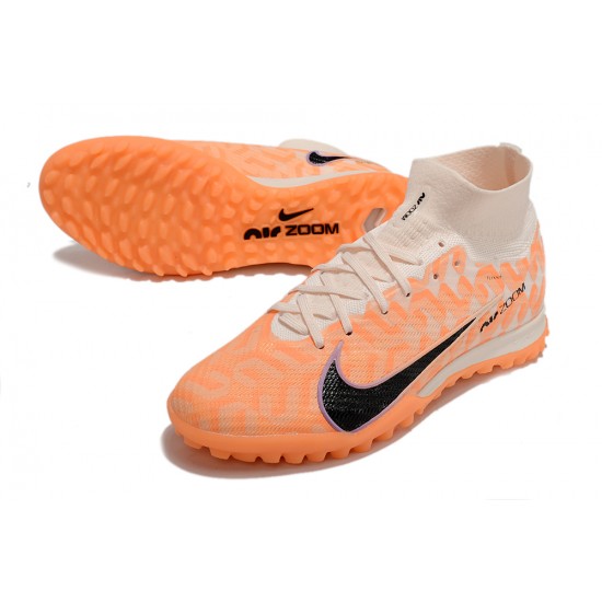 Sell Like Wild Fire Nike Air Zoom Mercurial Superfly IX Elite TF High-top Khaki Orange Women And Men Soccer Cleats Shop Online