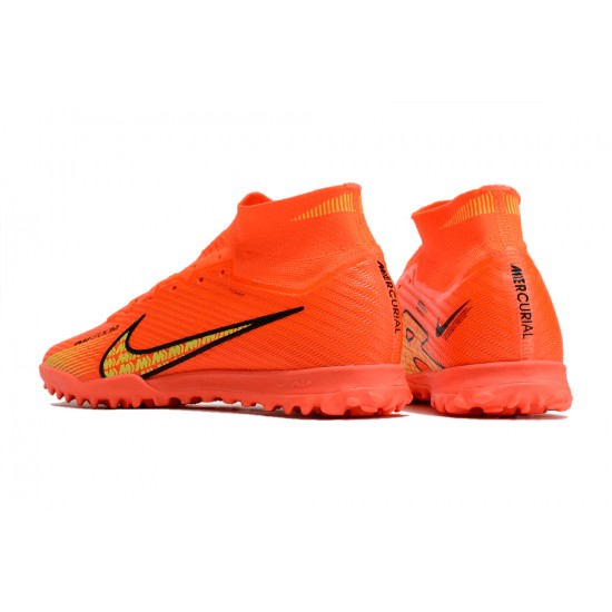 Nike Air Zoom Mercurial Superfly IX Elite TF High-top Orange Women And Men Soccer Cleats 