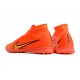 Nike Air Zoom Mercurial Superfly IX Elite TF High-top Orange Women And Men Soccer Cleats 