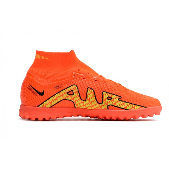 Nike Air Zoom Mercurial Superfly IX Elite TF High-top Orange Women And Men Soccer Cleats 