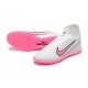 Nike Air Zoom Mercurial Superfly IX Elite TF High-top Pink White Women And Men Soccer Cleats 