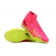 Nike Air Zoom Mercurial Superfly IX Elite TF High-top Pink Yellow Women And Men Soccer Cleats 