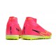 Where Can I Buy Nike Air Zoom Mercurial Superfly IX Elite TF High-top Pink Yellow Women And Men Soccer Cleats Shop Online