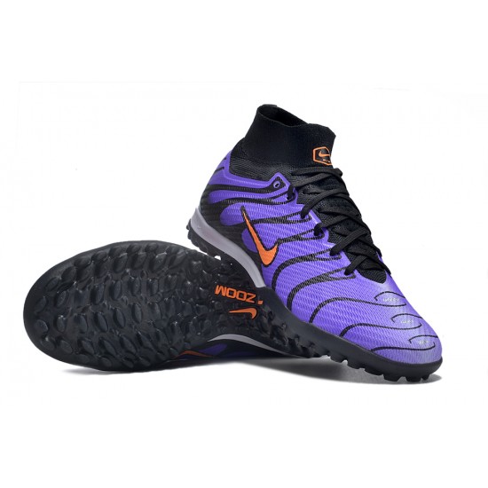 Salable Goods Nike Air Zoom Mercurial Superfly IX Elite TF High-top Purple Black Women And Men Soccer Cleats Sale