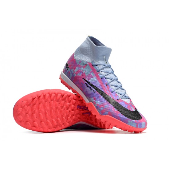 Nike Air Zoom Mercurial Superfly IX Elite TF High-top Purple Pink Women And Men Soccer Cleats 