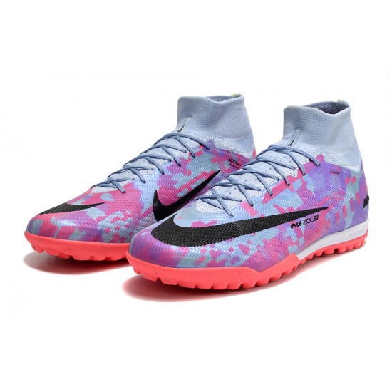 Nike Air Zoom Mercurial Superfly IX Elite TF High-top Purple Pink Women And Men Soccer Cleats 