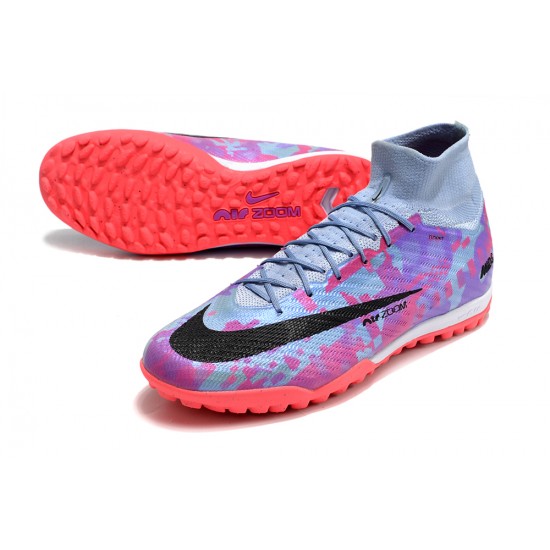 Nike Air Zoom Mercurial Superfly IX Elite TF High-top Purple Pink Women And Men Soccer Cleats 