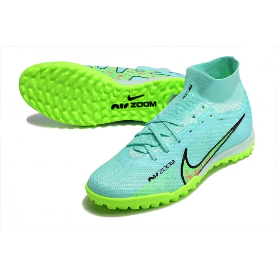 Salable Goods Nike Air Zoom Mercurial Superfly IX Elite TF High-top Turqoise Green Women And Men Soccer Cleats Shop