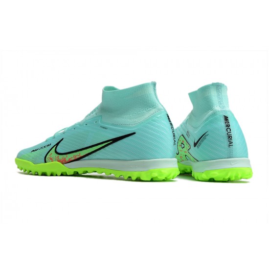 Salable Goods Nike Air Zoom Mercurial Superfly IX Elite TF High-top Turqoise Green Women And Men Soccer Cleats Shop