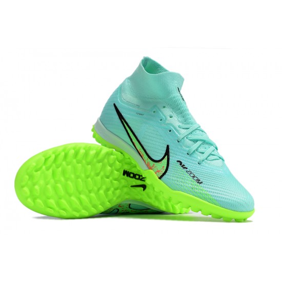 Salable Goods Nike Air Zoom Mercurial Superfly IX Elite TF High-top Turqoise Green Women And Men Soccer Cleats Shop