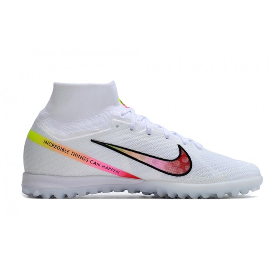 Nike Air Zoom Mercurial Superfly IX Elite TF High-top White Multi Women And Men Soccer Cleats 