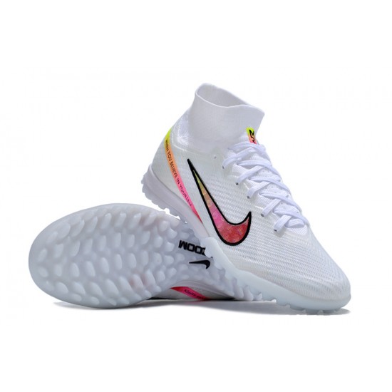 Nike Air Zoom Mercurial Superfly IX Elite TF High-top White Multi Women And Men Soccer Cleats 