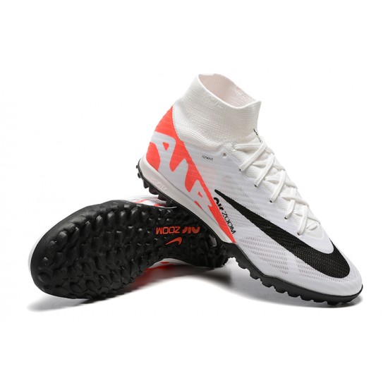 Nike Air Zoom Mercurial Superfly IX Elite TF High-top White Red Men Soccer Cleats 