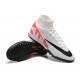 Nike Air Zoom Mercurial Superfly IX Elite TF High-top White Red Men Soccer Cleats 