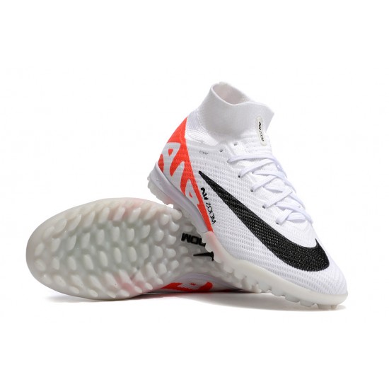 Nike Air Zoom Mercurial Superfly IX Elite TF High-top White Red Women And Men Soccer Cleats 