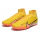 High Quality Nike Air Zoom Mercurial Superfly IX Elite TF High-top Yellow Women And Men Soccer Cleats For Sale