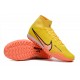 Nike Air Zoom Mercurial Superfly IX Elite TF High-top Yellow Women And Men Soccer Cleats 