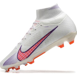 Nike Air Zoom Mercurial Superfly Ix Elite Fg White Pink LightPurple For Men High-top Football Cleats 