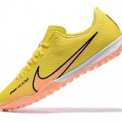 Nike Air Zoom Mercurial Vapor XV Academy TF Yellow Pink For Men Low-top Soccer Cleats 