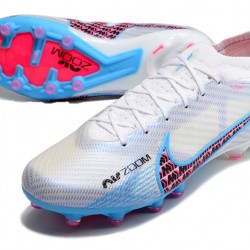 Nike Air Zoom Mercurial Vapor XV Elite AG Low-top White Blue Pink Women And Men Soccer Cleats 