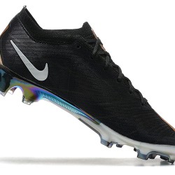 Nike Air Zoom Mercurial Vapor XV Elite FG Black White Gold For Men Low-top Soccer Cleats 