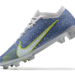 Nike Air Zoom Mercurial Vapor XV Elite FG Blue Gray Yellow For Men Low-top Soccer Cleats 