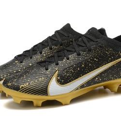 Nike Air Zoom Mercurial Vapor XV Elite FG Low-top Black Gold Men Soccer Cleats 