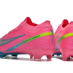 Nike Air Zoom Mercurial Vapor XV Elite FG Low-top Turqoise Pink Green Women And Men Soccer Cleats 