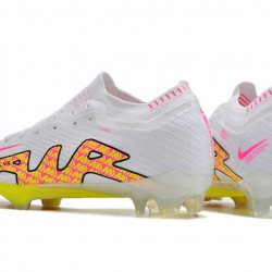 Nike Air Zoom Mercurial Vapor XV Elite FG Low-top White Yellow Pink Men Soccer Cleats 