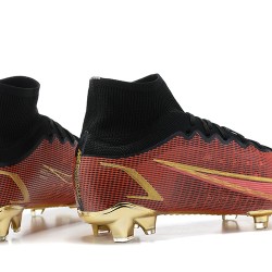 Nike Mercurial Superfly 8 Elite FG High-top Black Brown Gold Men Soccer Cleats