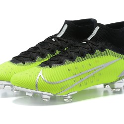 Nike Mercurial Superfly 8 Elite FG High-top Black Green Sliver Men Soccer Cleats