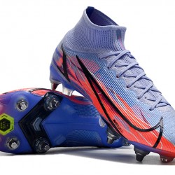 Nike Mercurial Superfly 8 Elite SG PRO Anti Clog High-top Deep Blue Men Soccer Cleats 