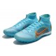 Nike Mercurial Superfly 9 Elite TF High-top Blue Orange Men Soccer Cleats 