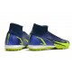 Nike Mercurial Superfly 9 Elite TF High-top Dark Blue Yellow Men Soccer Cleats 