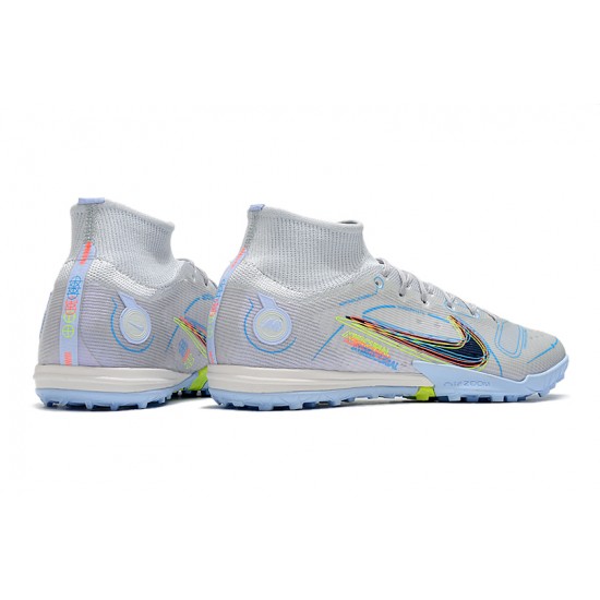 To Have A Strong Footing In A Market Nike Mercurial Superfly 9 Elite TF High-top White Blue Men Soccer Cleats Shop Online