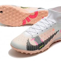 Nike Mercurial Superfly 9 Elite TF High-top White Pink Black Men Soccer Cleats 