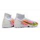 Buy the latest Nike Mercurial Superfly 9 Elite TF High-top White Pink Yellow Men Soccer Cleats Online