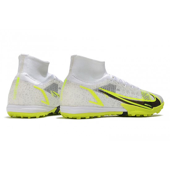 Popular Goods Nike Mercurial Superfly 9 Elite TF High-top White Yellow Black Men Soccer Cleats Shop Online