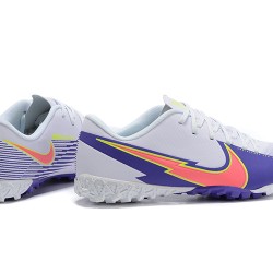 Nike Mercurial Vapor 13 Academy TF Purple Yellow White Low-top For Men Soccer Cleats 