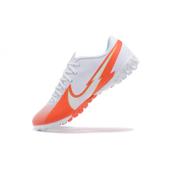 Nike Mercurial Vapor 13 Academy TF White Orange Low-top For Men Soccer Cleats 