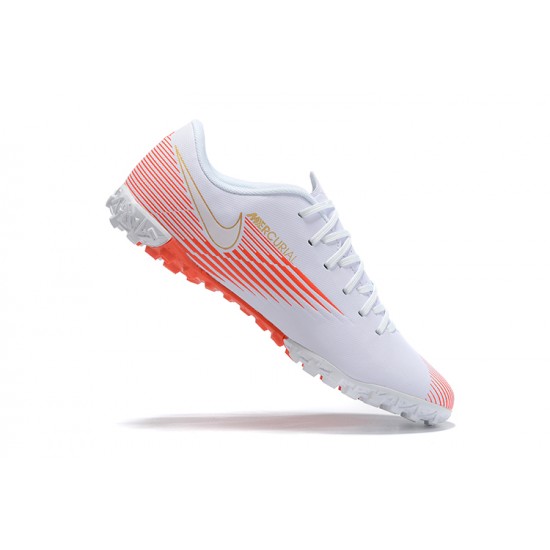 Nike Mercurial Vapor 13 Academy TF White Orange Low-top For Men Soccer Cleats 