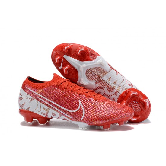 Nike Mercurial Vapor 13 Elite FG Red White Low-top For Men Soccer Cleats 