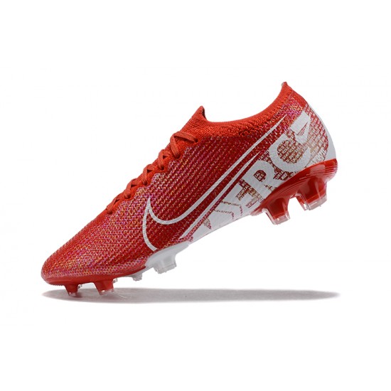 Nike Mercurial Vapor 13 Elite FG Red White Low-top For Men Soccer Cleats 