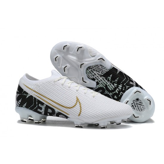 Our Top Picks Nike Mercurial Vapor 13 Elite FG White Black Gold Green Low-top For Men Soccer Cleats Online Shop