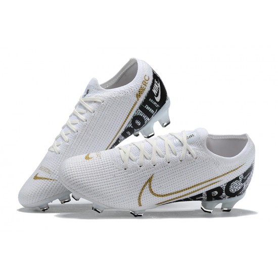 Our Top Picks Nike Mercurial Vapor 13 Elite FG White Black Gold Green Low-top For Men Soccer Cleats Online Shop